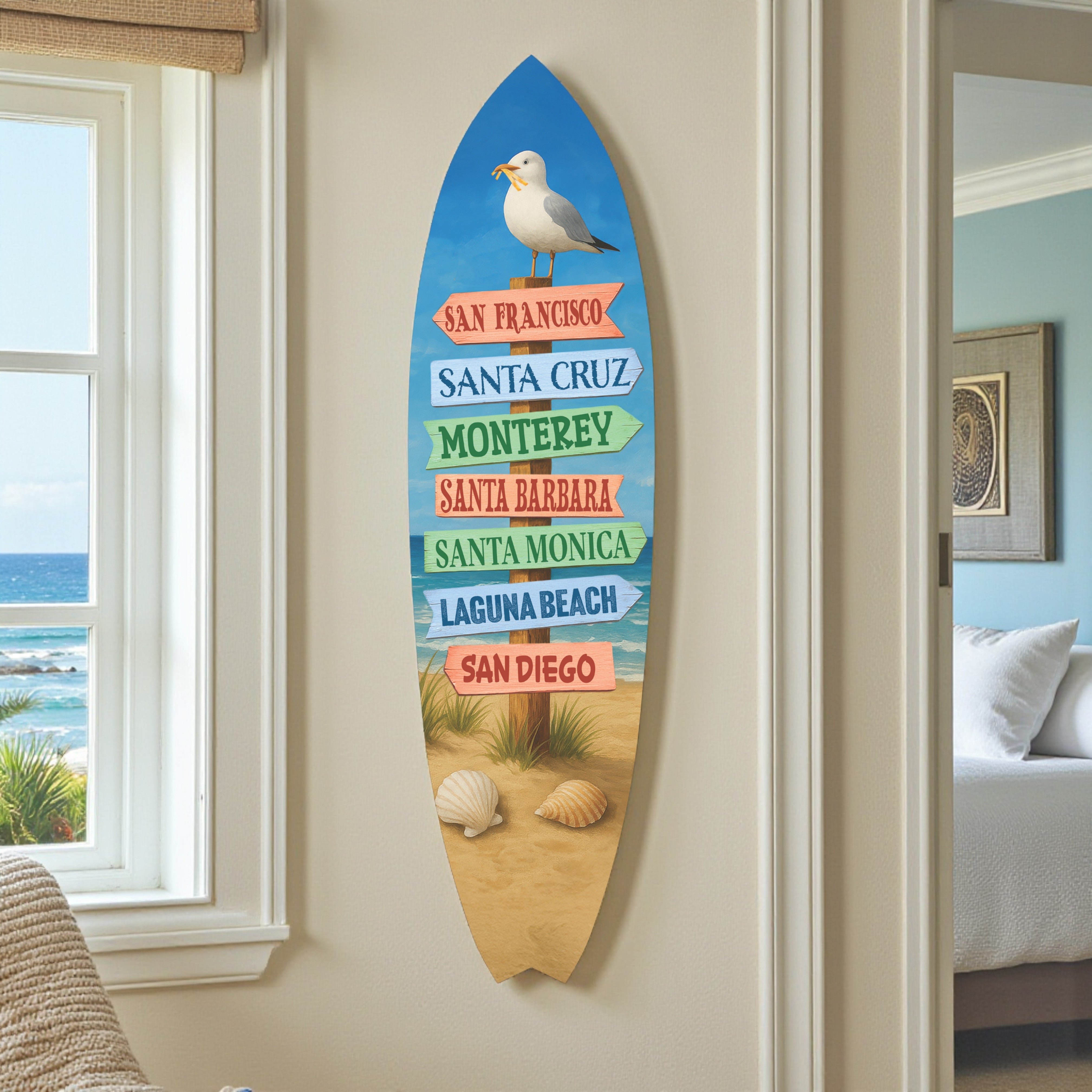 California Surfboard - Beach Towns Sign