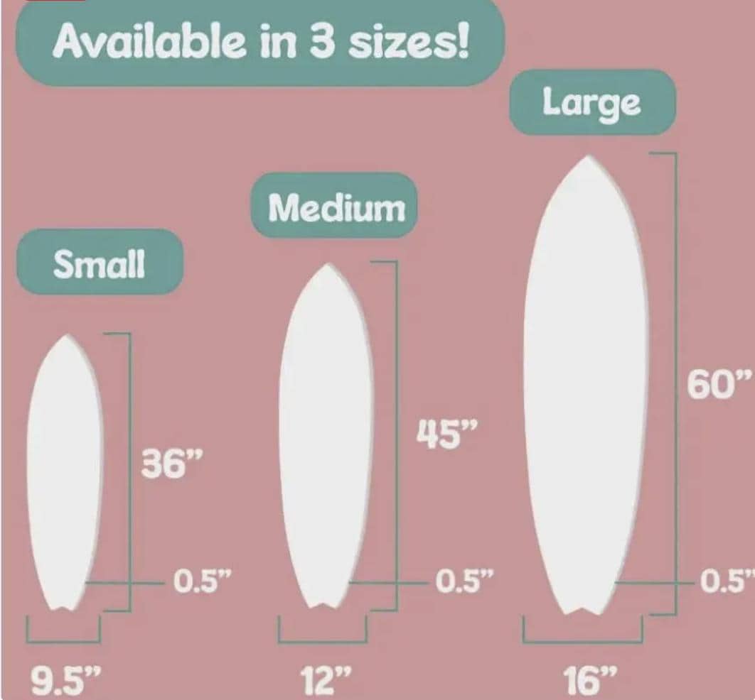 Sandy Claus Surfboard Sign – Beach Christmas Decor – Coastal Holiday Wall Art – Santa Surfing Tropical Sign – Nautical Xmas Porch Decoration, 3 - 5 Feet