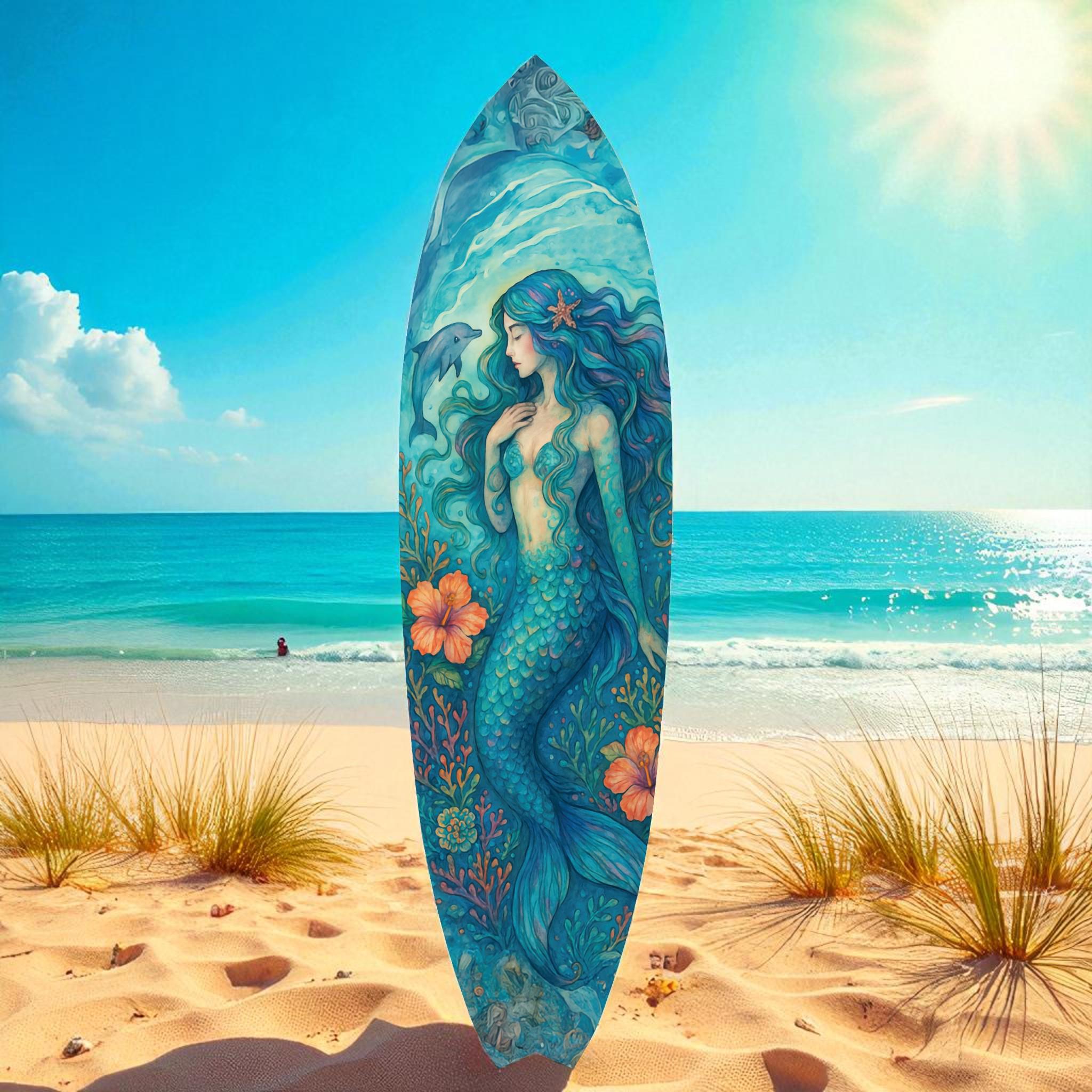 Mermaid Surfboard, Water Color