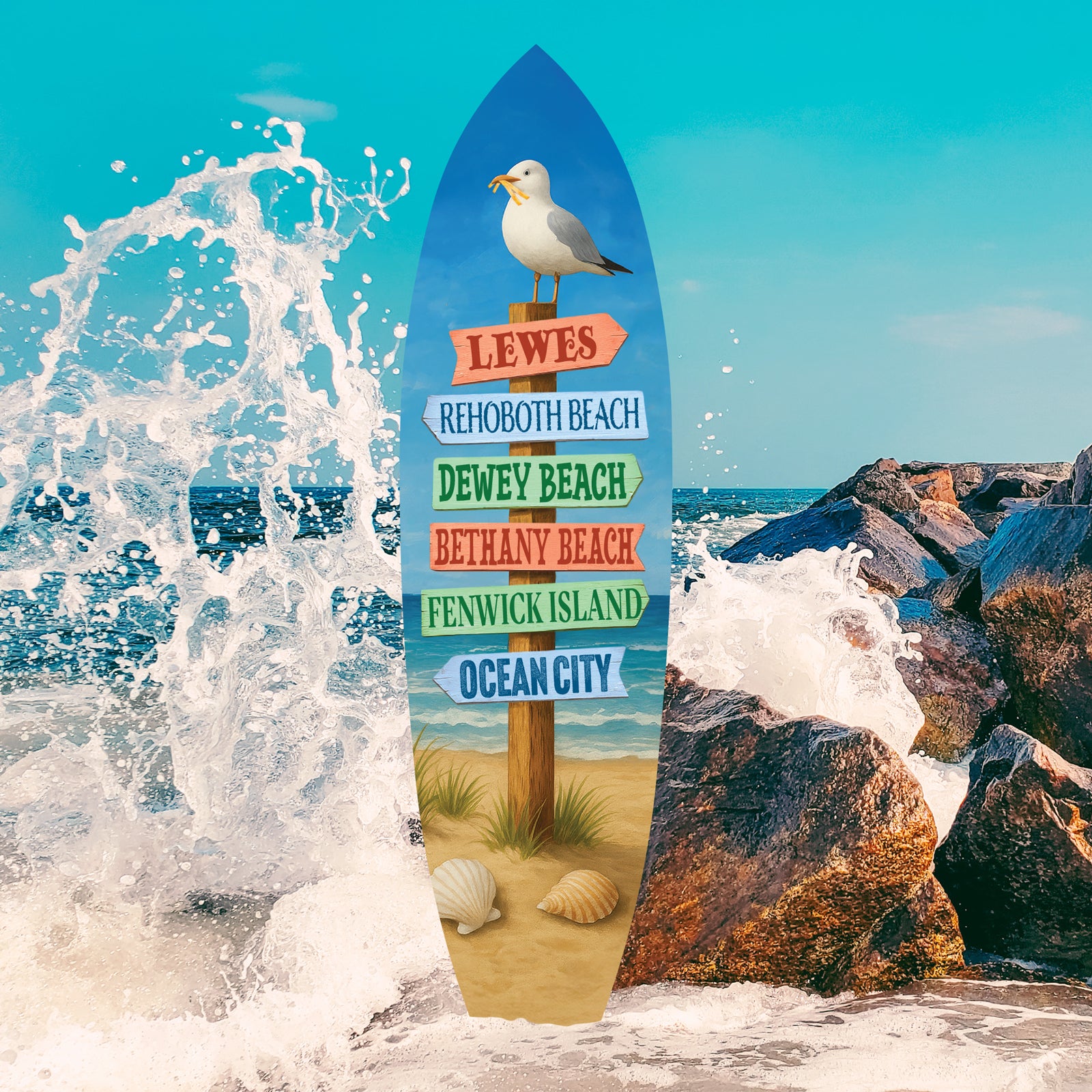 Delaware Beaches Surfboard Lewes, Rehoboth, Bethany, Dewey, Fenwick & Ocean City
