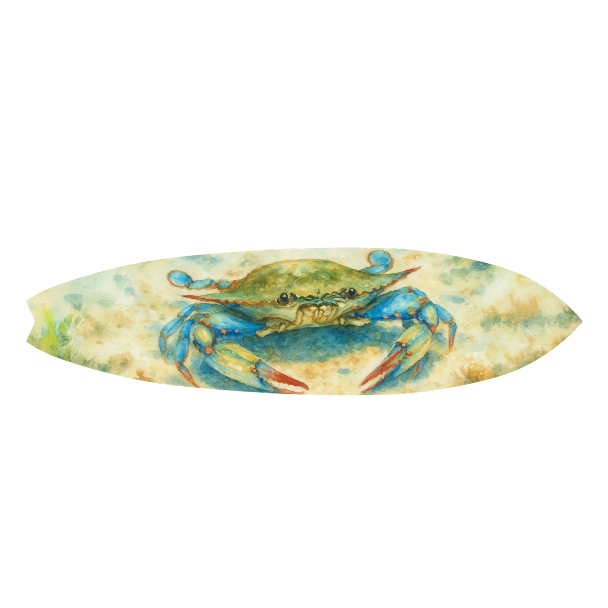 Crab Watercolor Surfboard