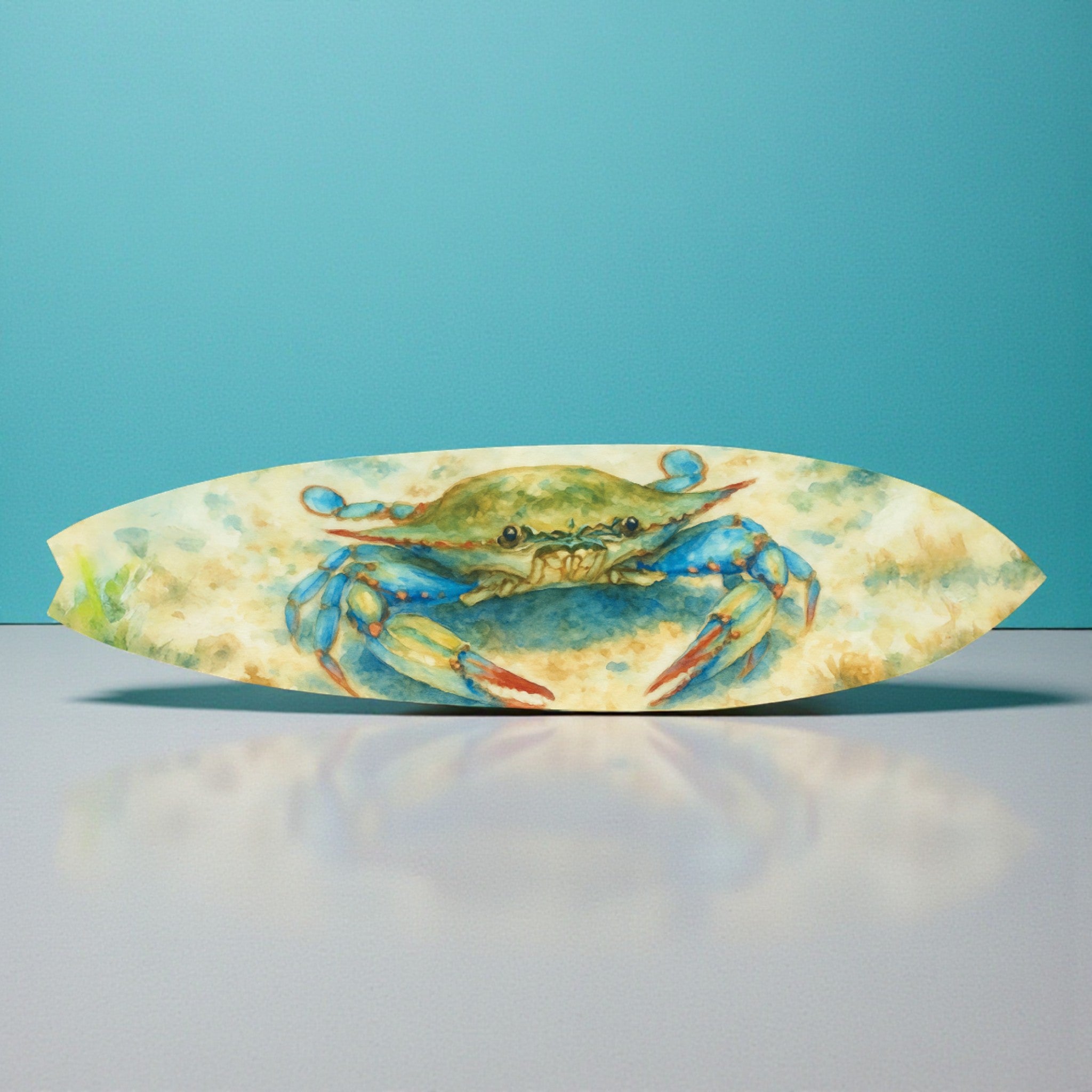 Crab Watercolor Surfboard