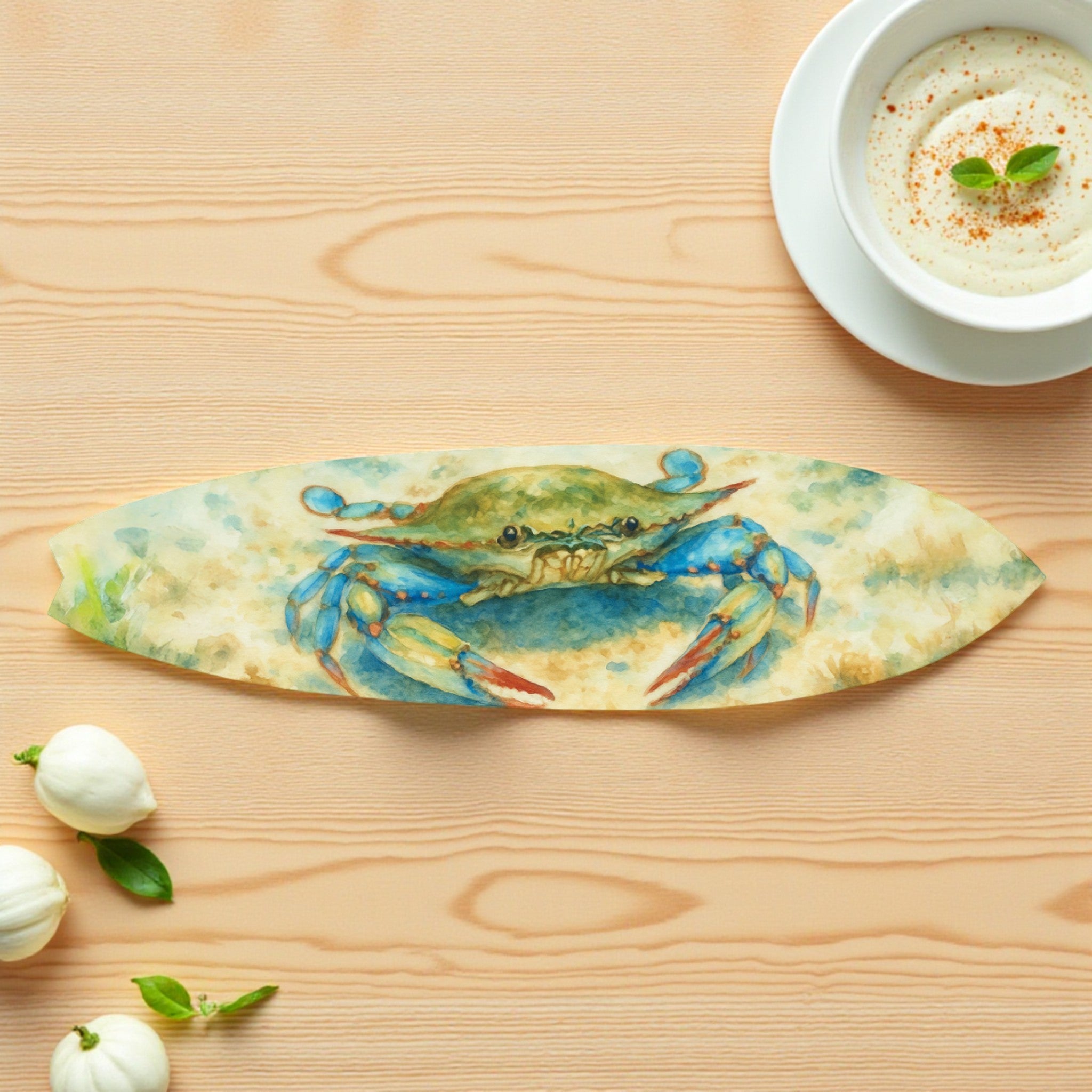 Crab Watercolor Surfboard