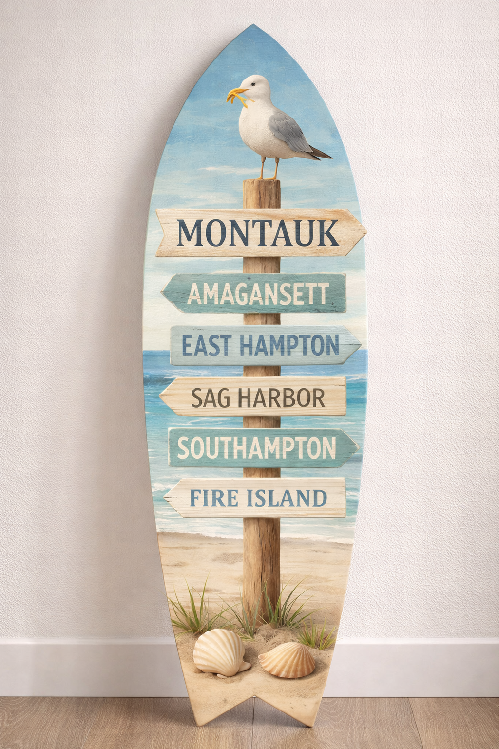 Montauk Surfboard Sign – Long Island Coastal Directional Decor
