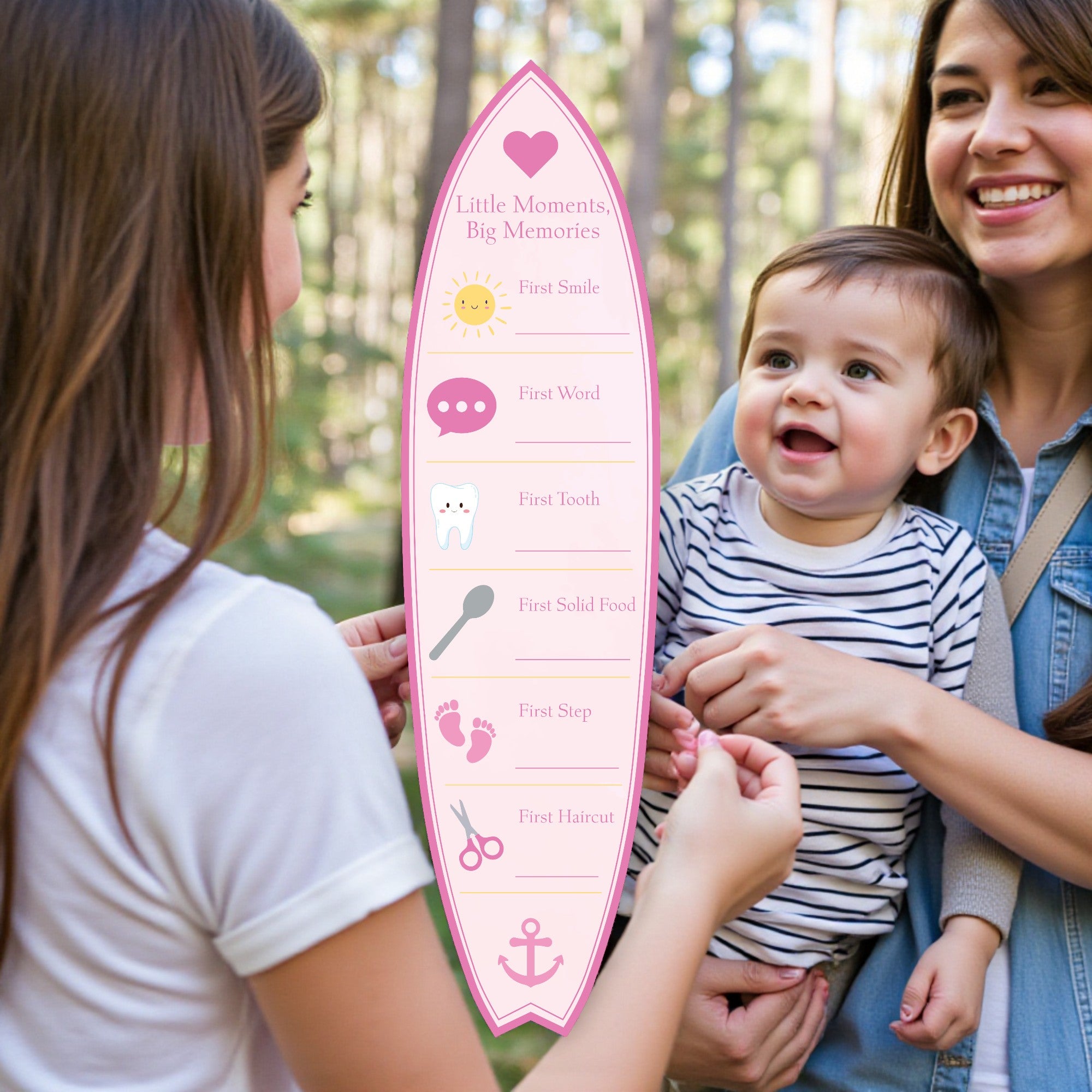 Baby Milestone Surfboard, Girl