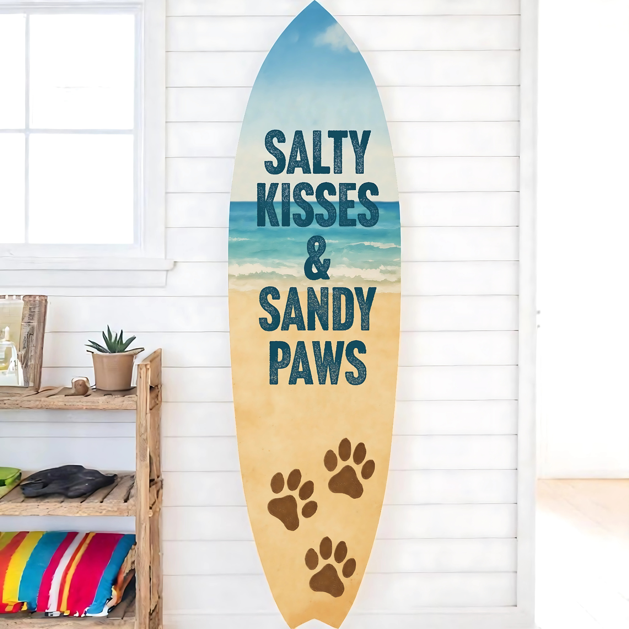 Dog Surfboard - Salty Kisses Sandy Paws