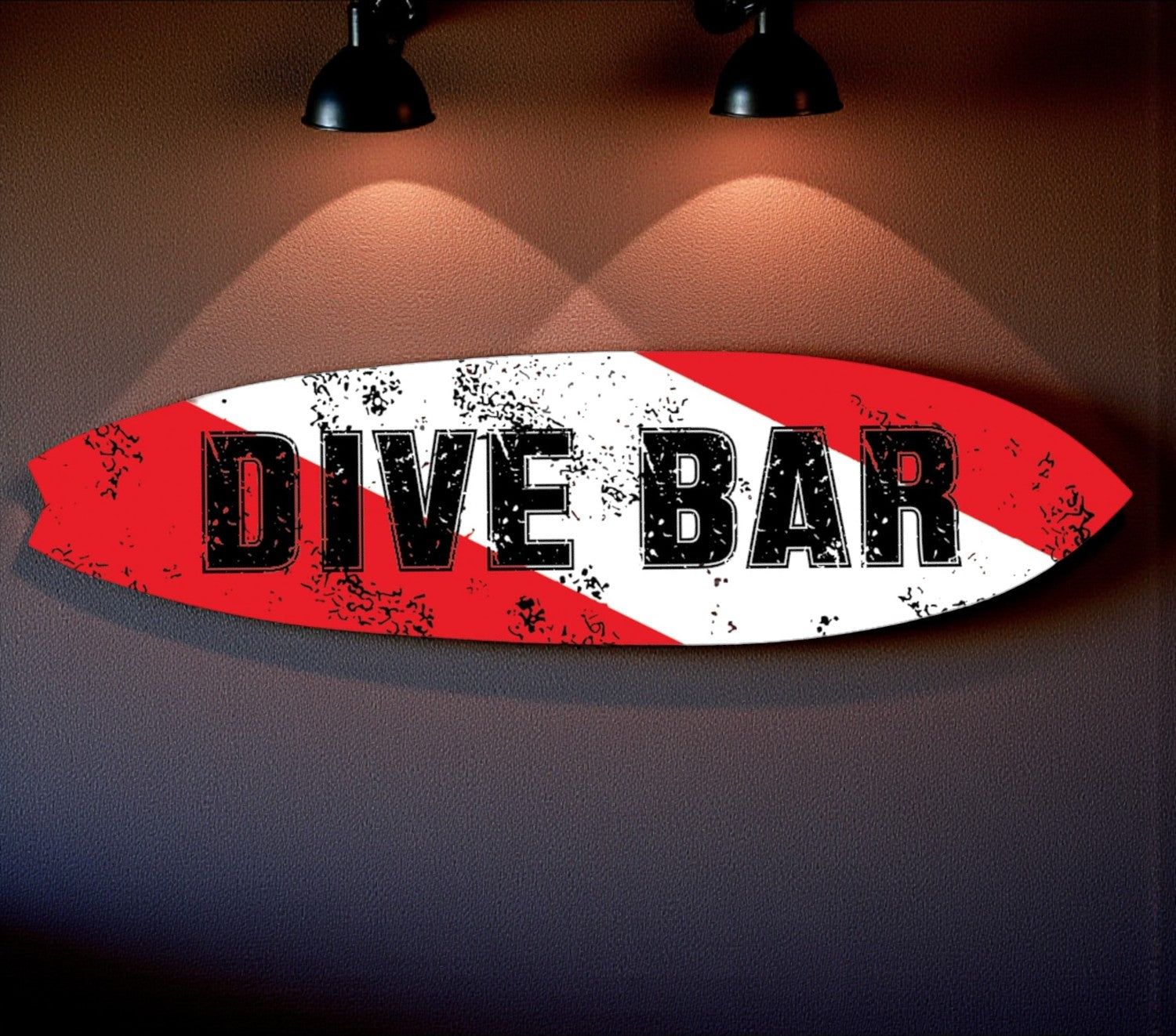 Dive Bar Surfboard Sign