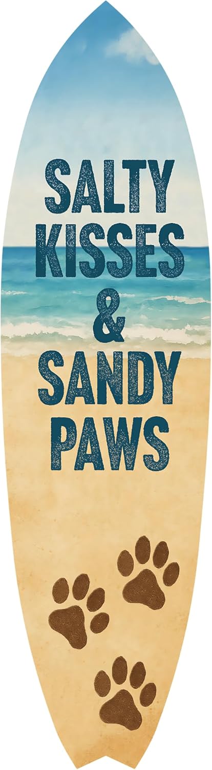 Dog Surfboard - Salty Kisses Sandy Paws