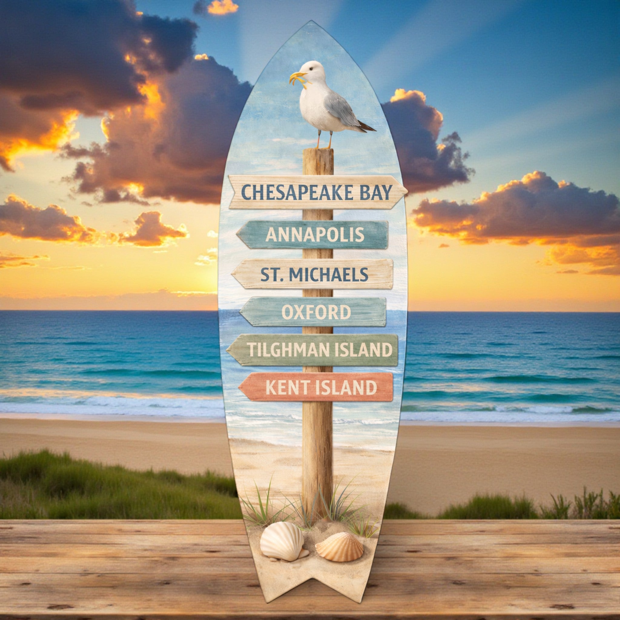 Chesapeake Bay Maryland Surfboard, Kent Island, Annapolis, St. Michaels, Tilghman Island
