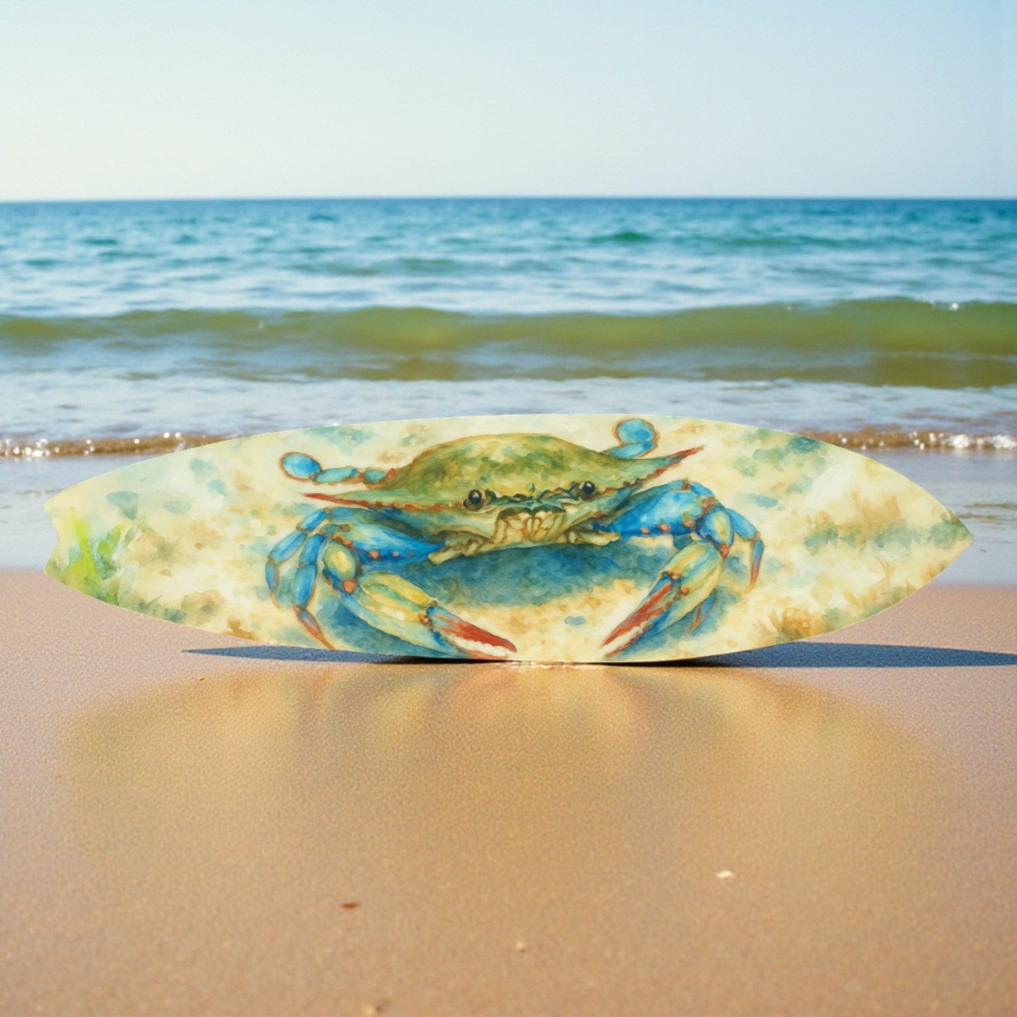 Crab Watercolor Surfboard - Surfboard Life