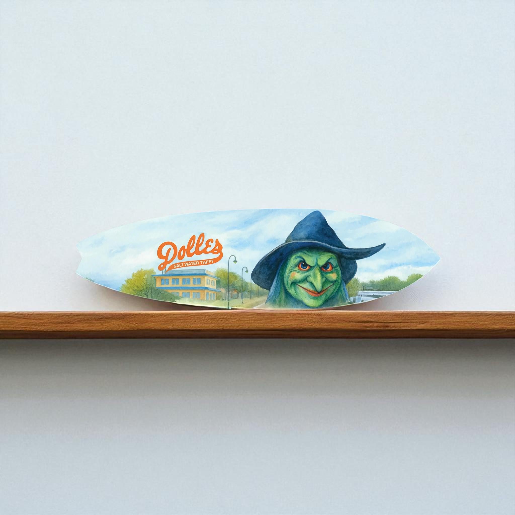 Sea Witch Festival Surfboard – Rehoboth Beach Delaware Coastal Décor, Dolles & Witch Artwork, PVC Surfboard Sign
