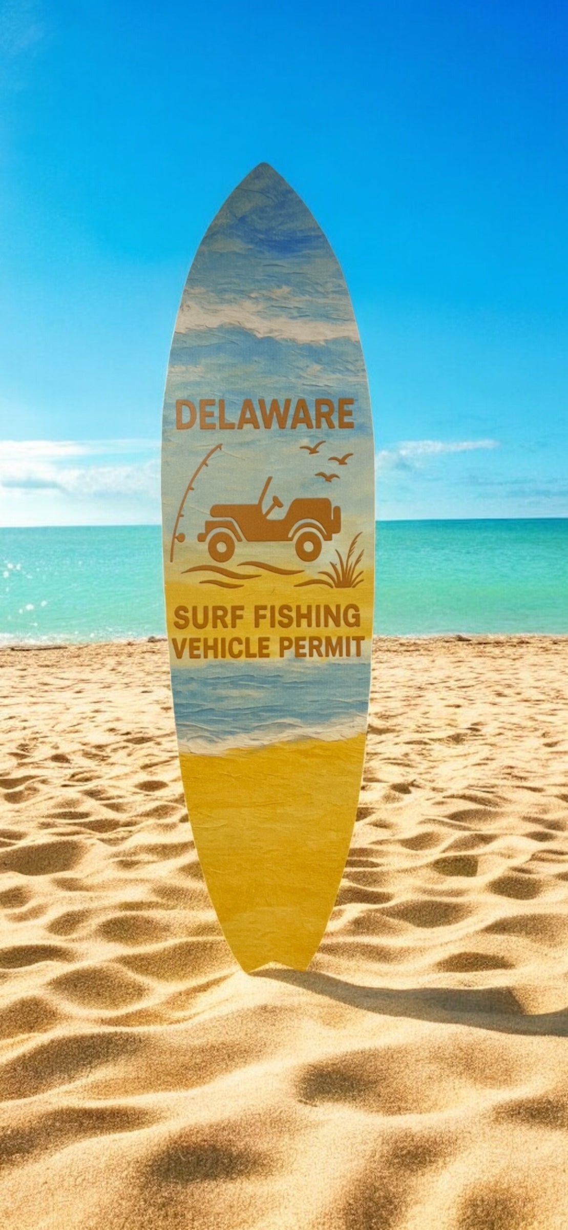 Delaware Surf Fishing Permit Surfboard - Surfboard Life