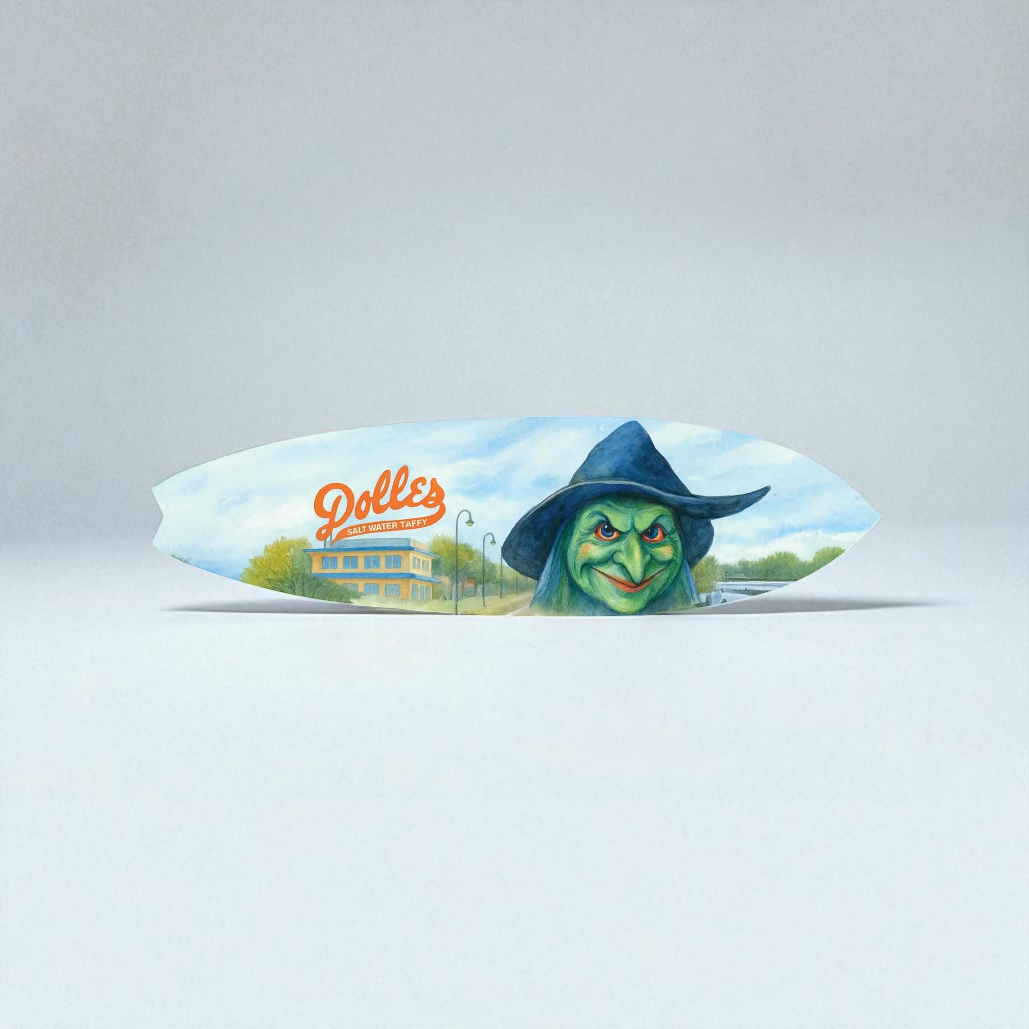 Sea Witch Festival Surfboard – Rehoboth Beach Delaware Coastal Décor, Dolles & Witch Artwork, PVC Surfboard Sign