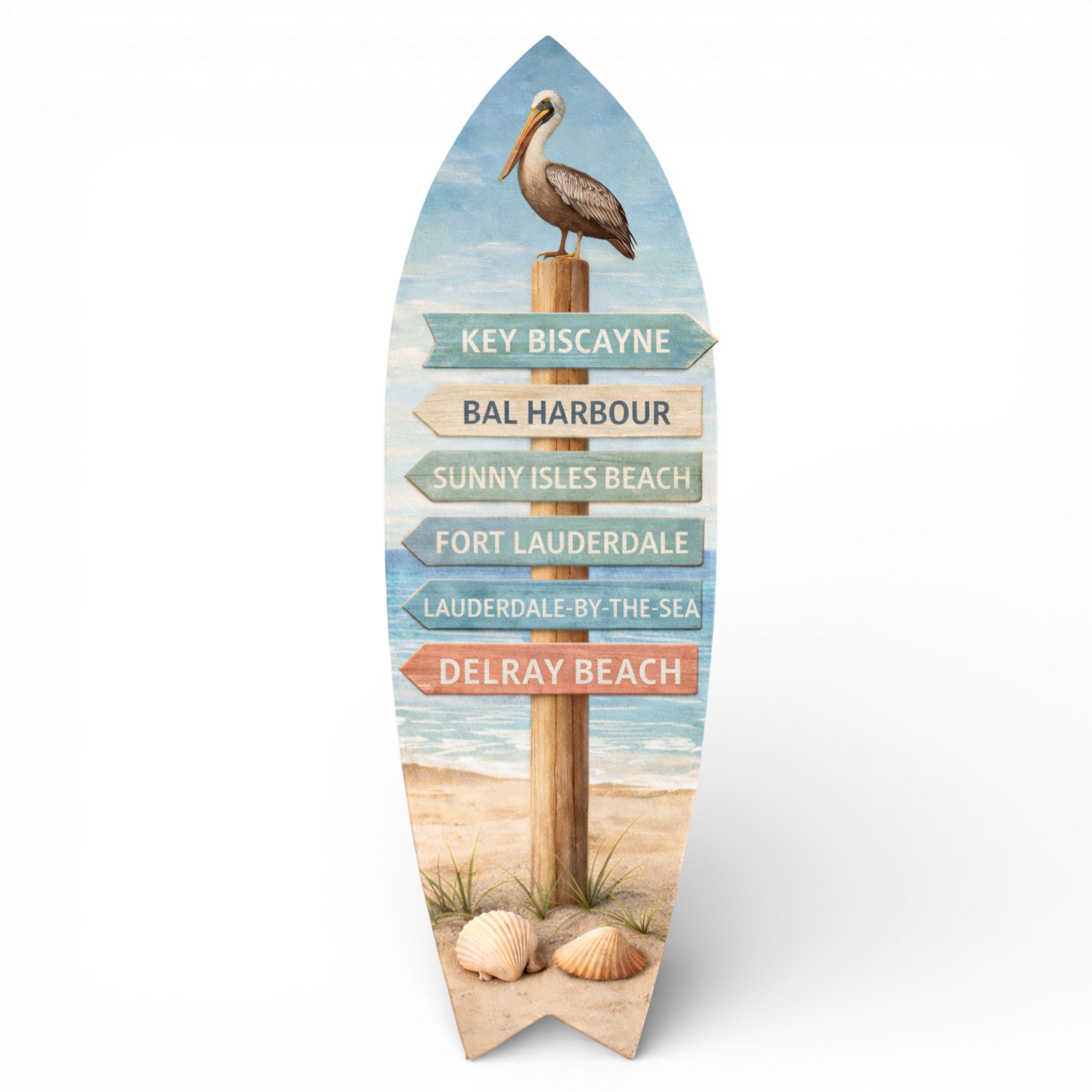 Florida Beach Towns Surfboard, Key Biscayne