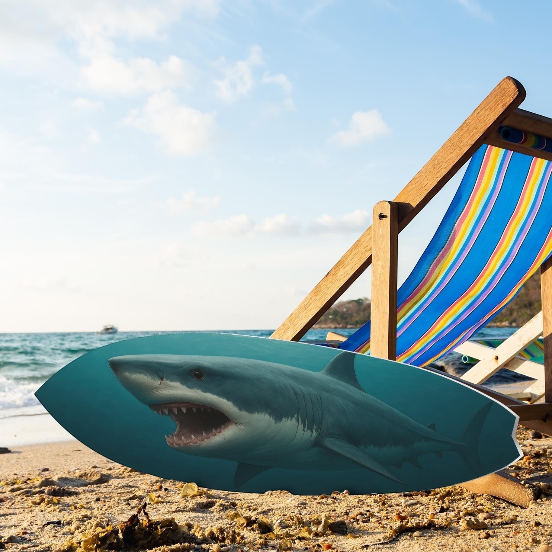 Decorative Shark Surfboard Wall Art Decor