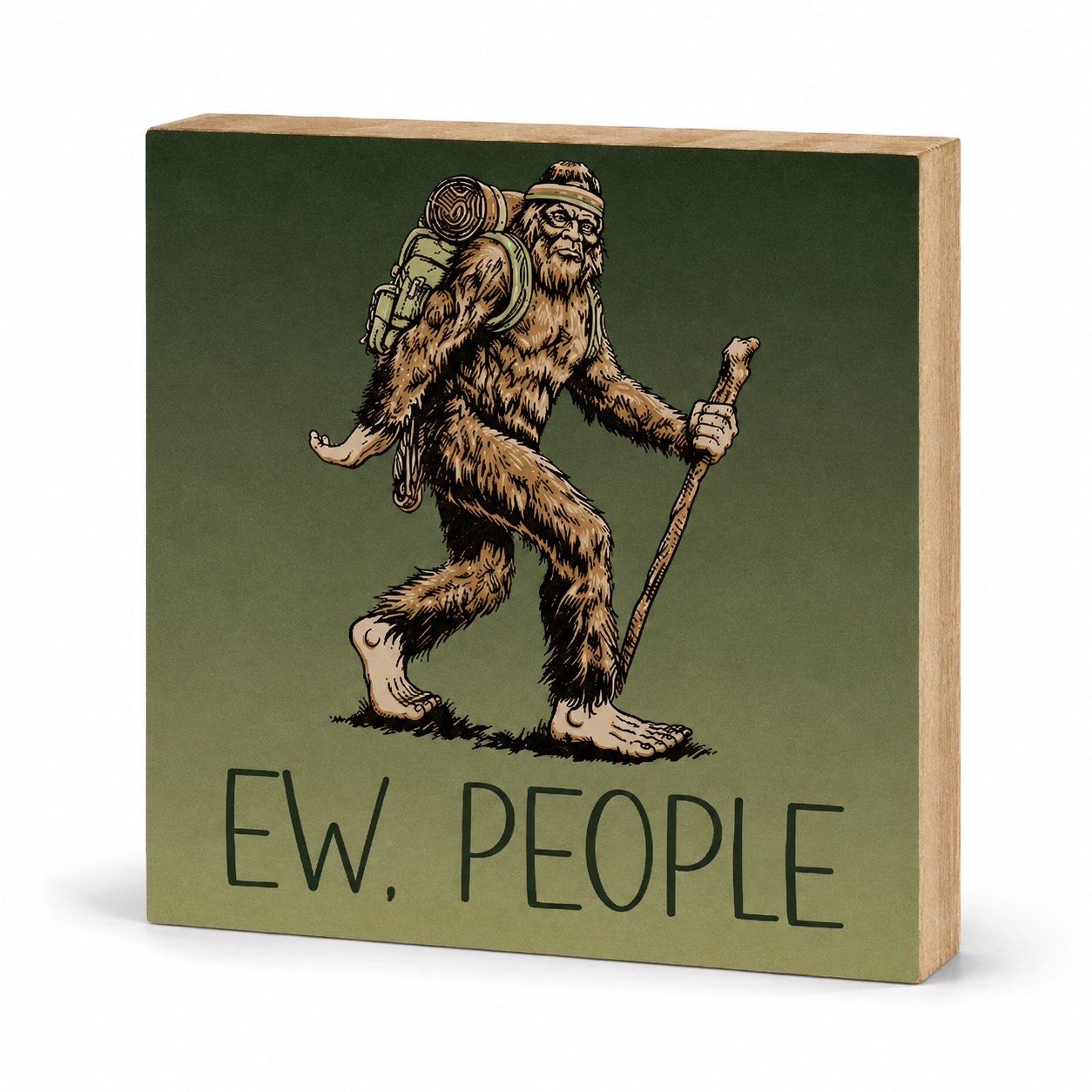Bigfoot Ew. People Funny Wood Sign, Sasquatch Cabin and Man Cave Decor
