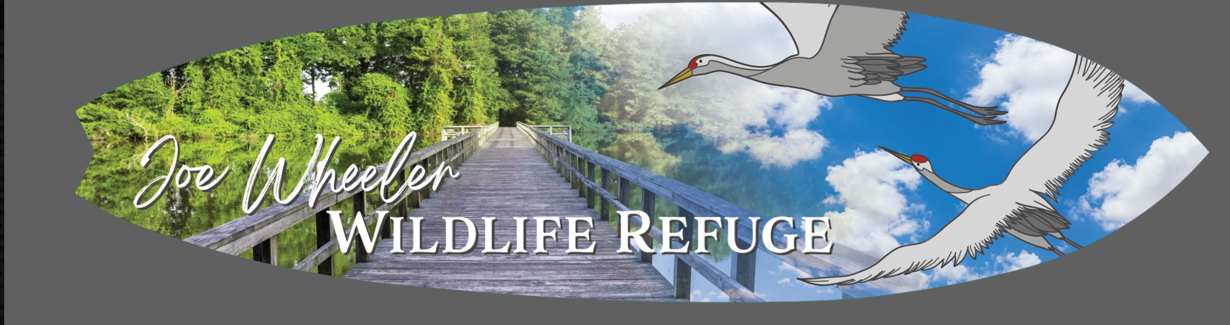 Joe Wheeler Wildlife Refuge Surfboard Wall Art, Tennessee PVC Sign, 1-5 FT