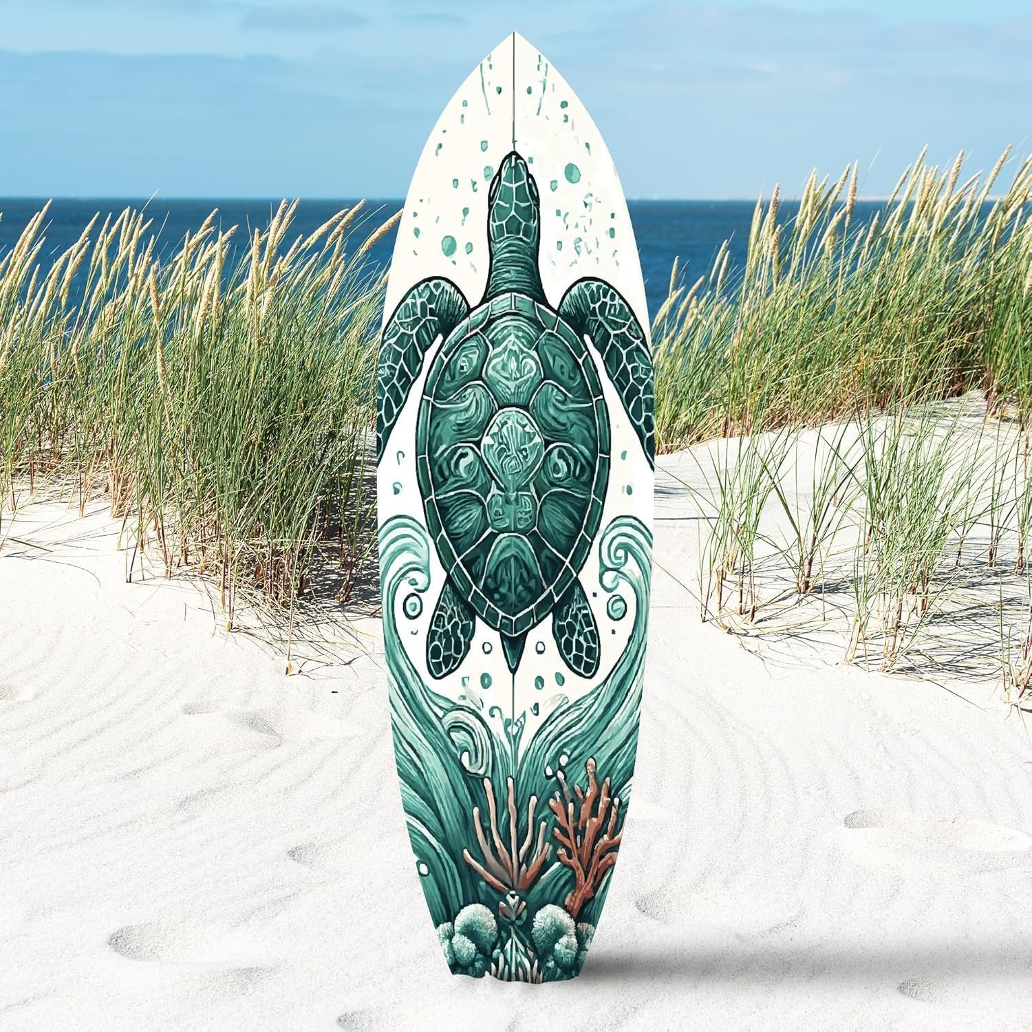 Decorative Turtle Surfboard Wall Art PVC, Weather Resistant