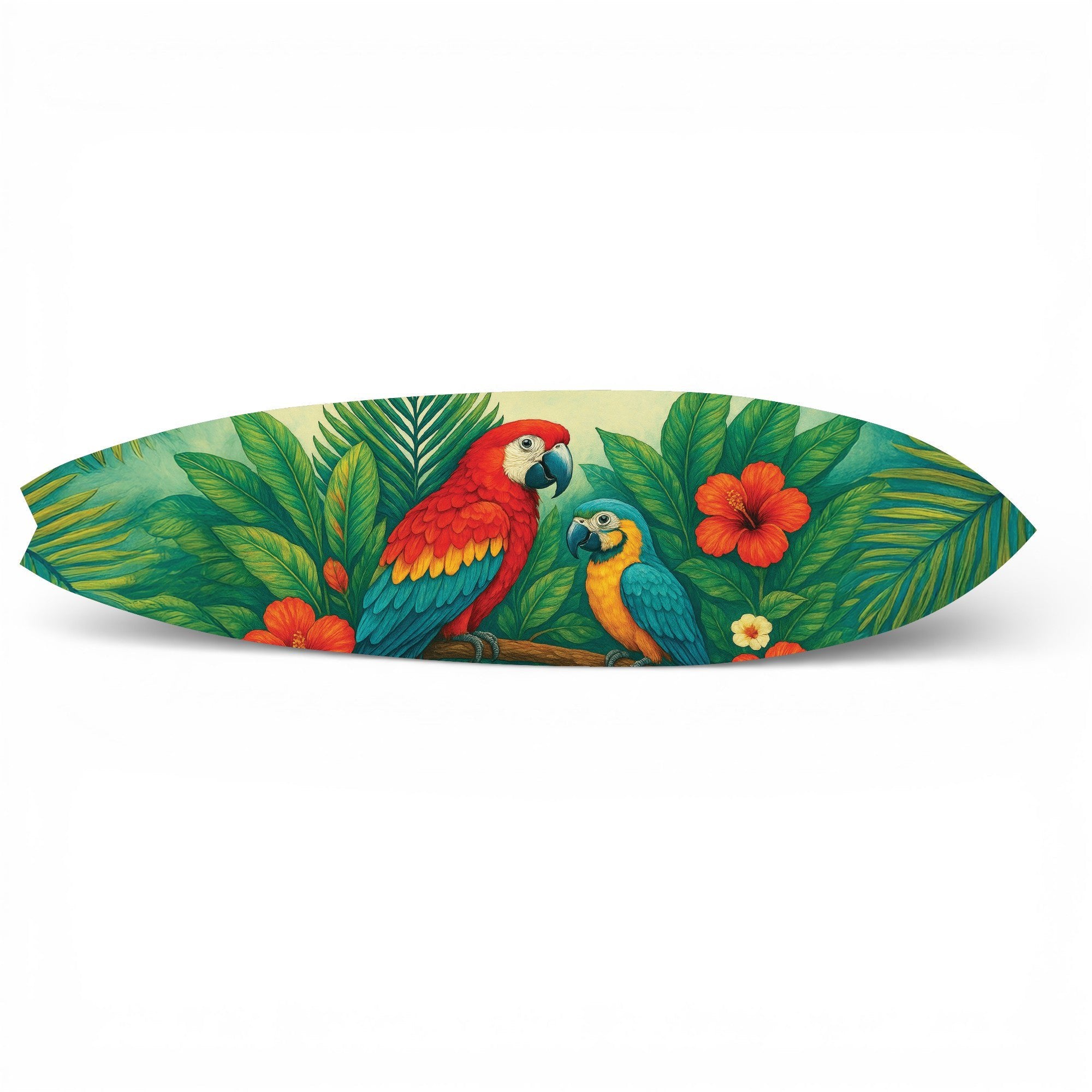 Tropical Parrot Surfboard Wall Art | JennyGems | Indoor & Outdoor Décor