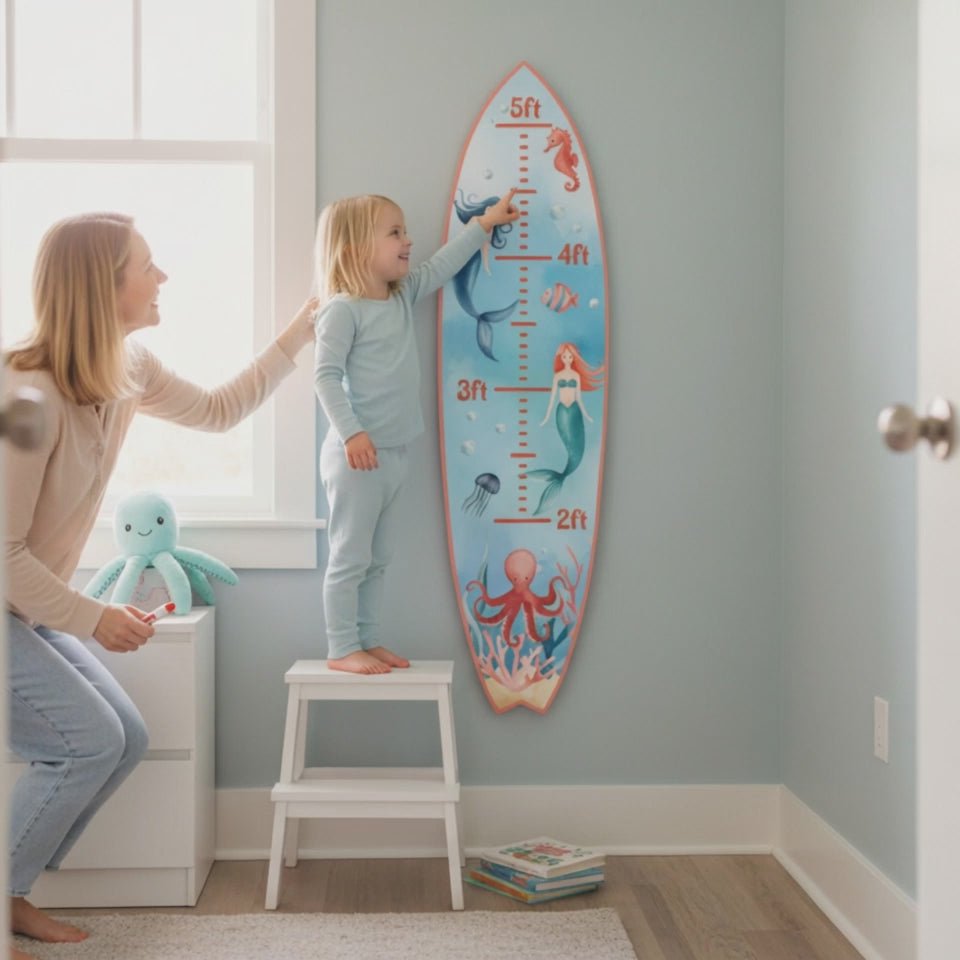 Growth Chart and Height Tracker, Mermaid Theme