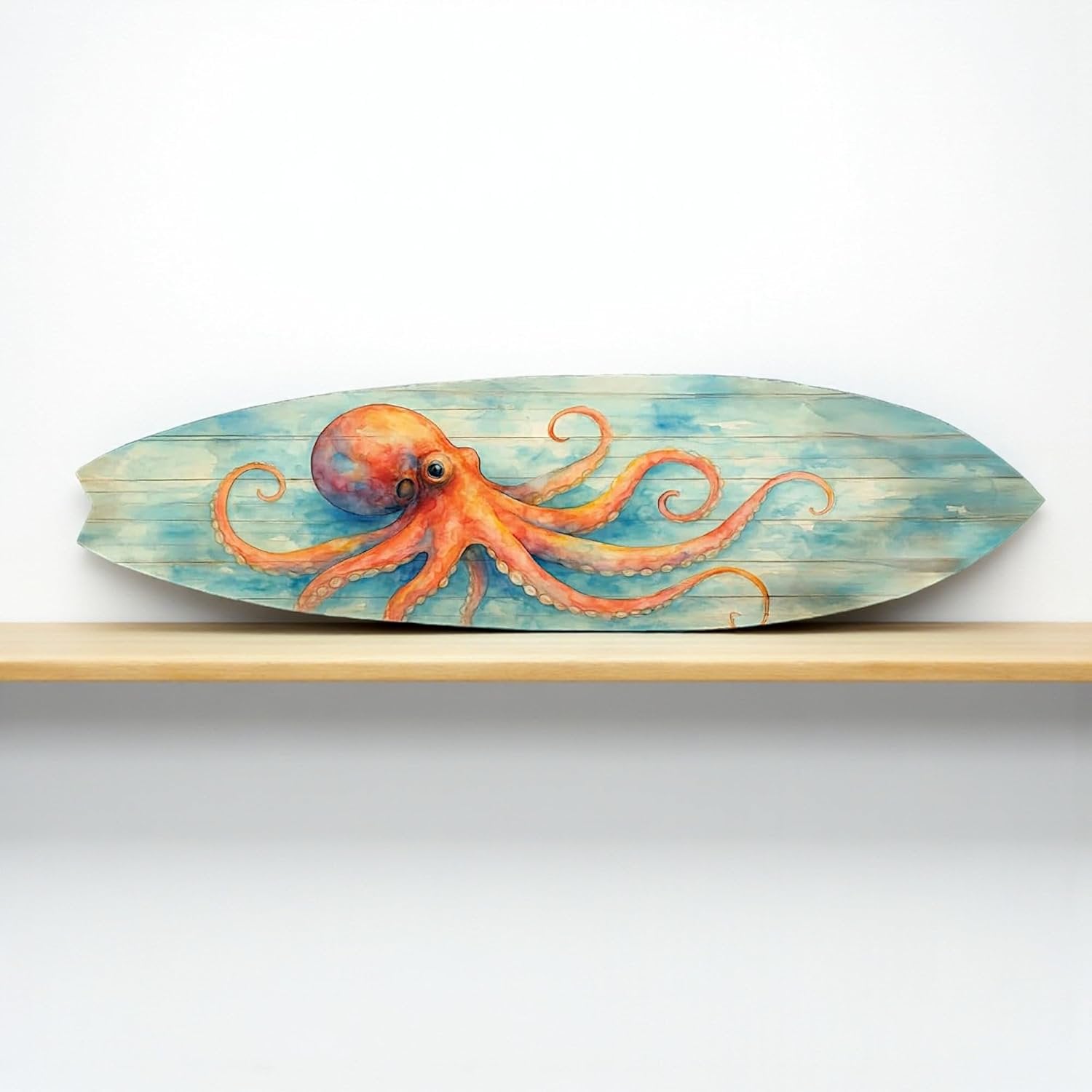 Octopus Surfboard, Water Color