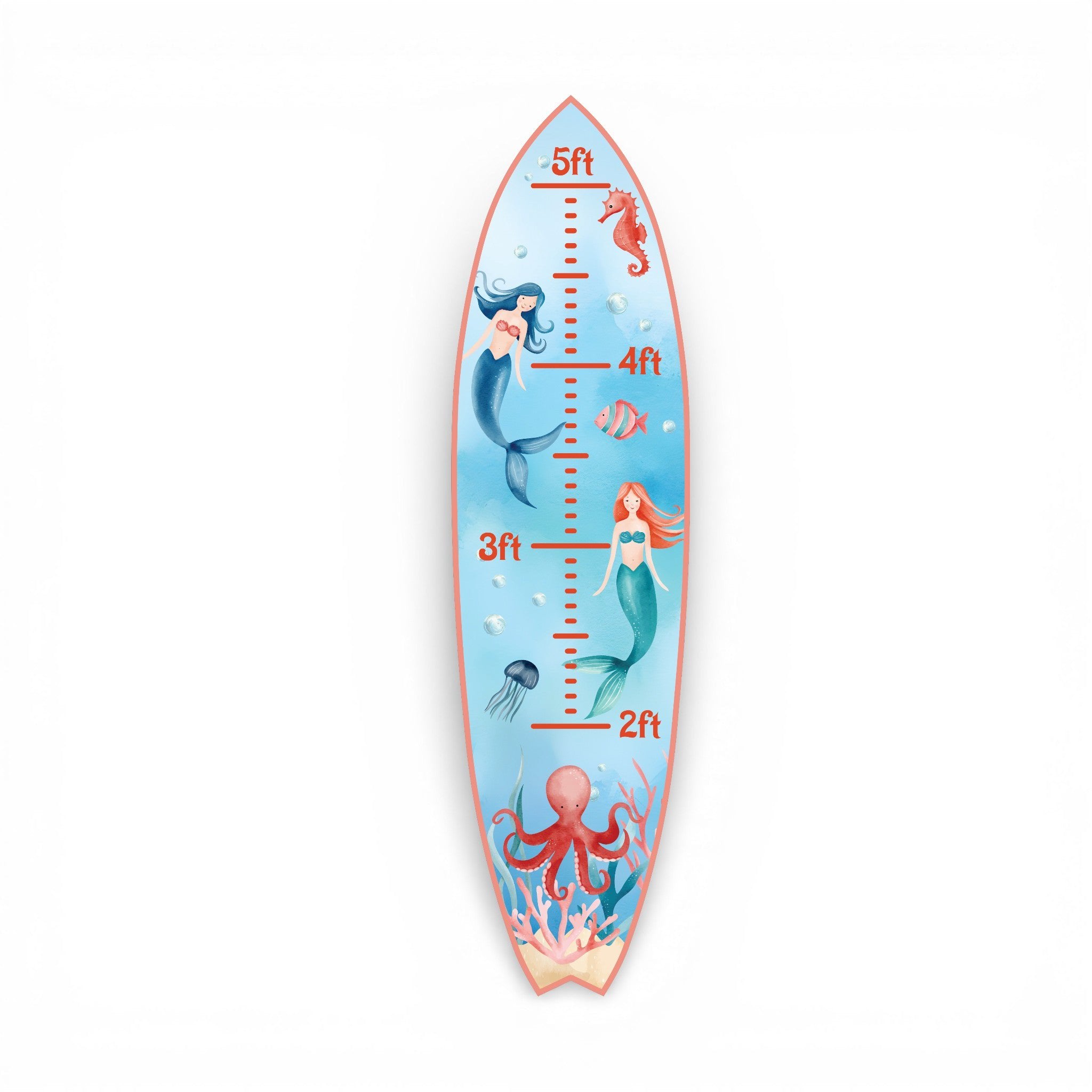 Growth Chart and Height Tracker, Mermaid Theme