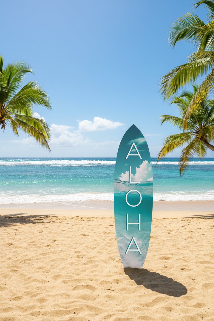 Aloha Surfboard Wall Decor for Outdoor Spaces