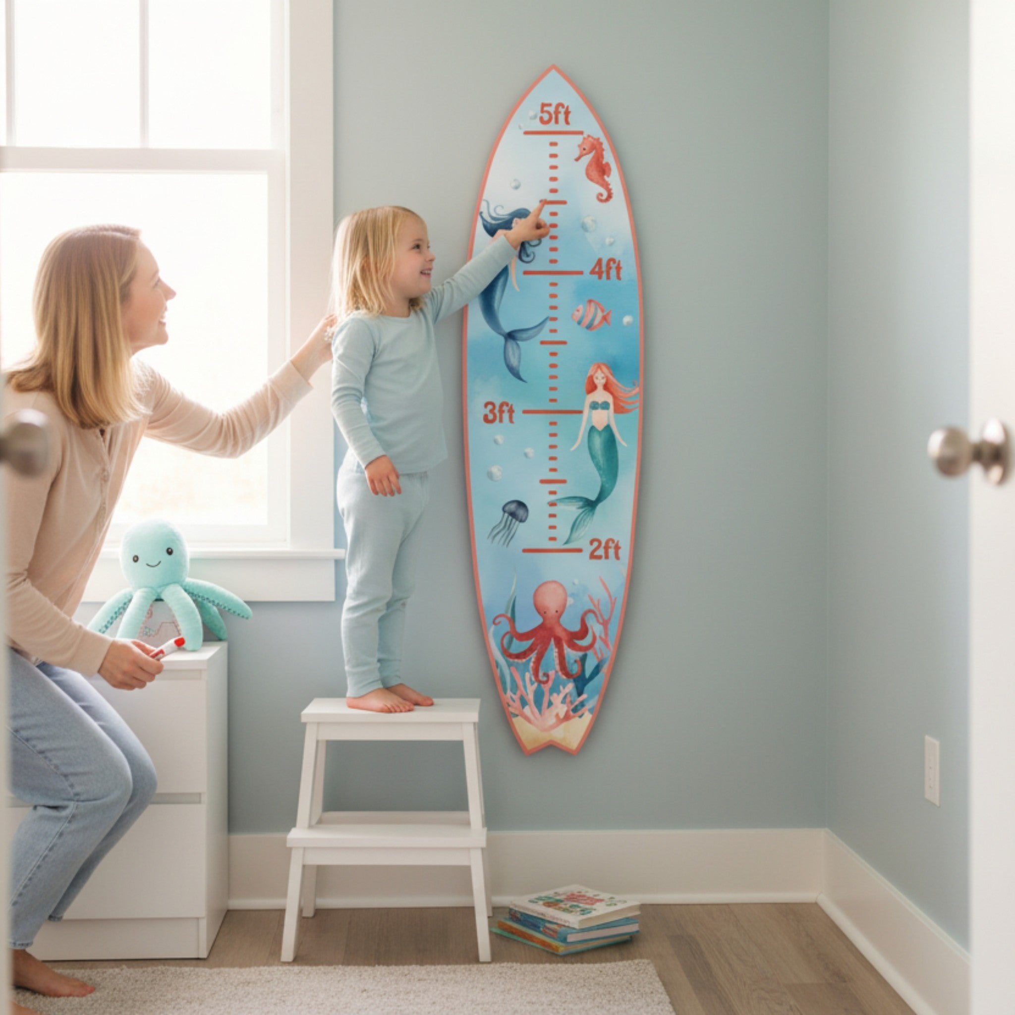 Growth Chart and Height Tracker, Mermaid Theme