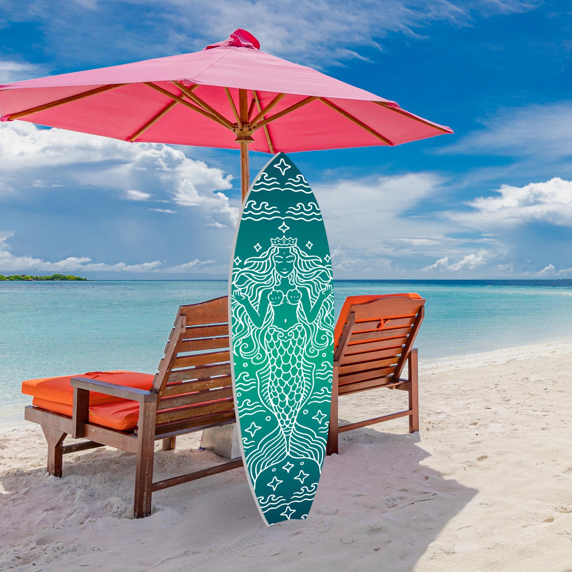 Outdoor Mermaid PVC Surfboard Wall Decor