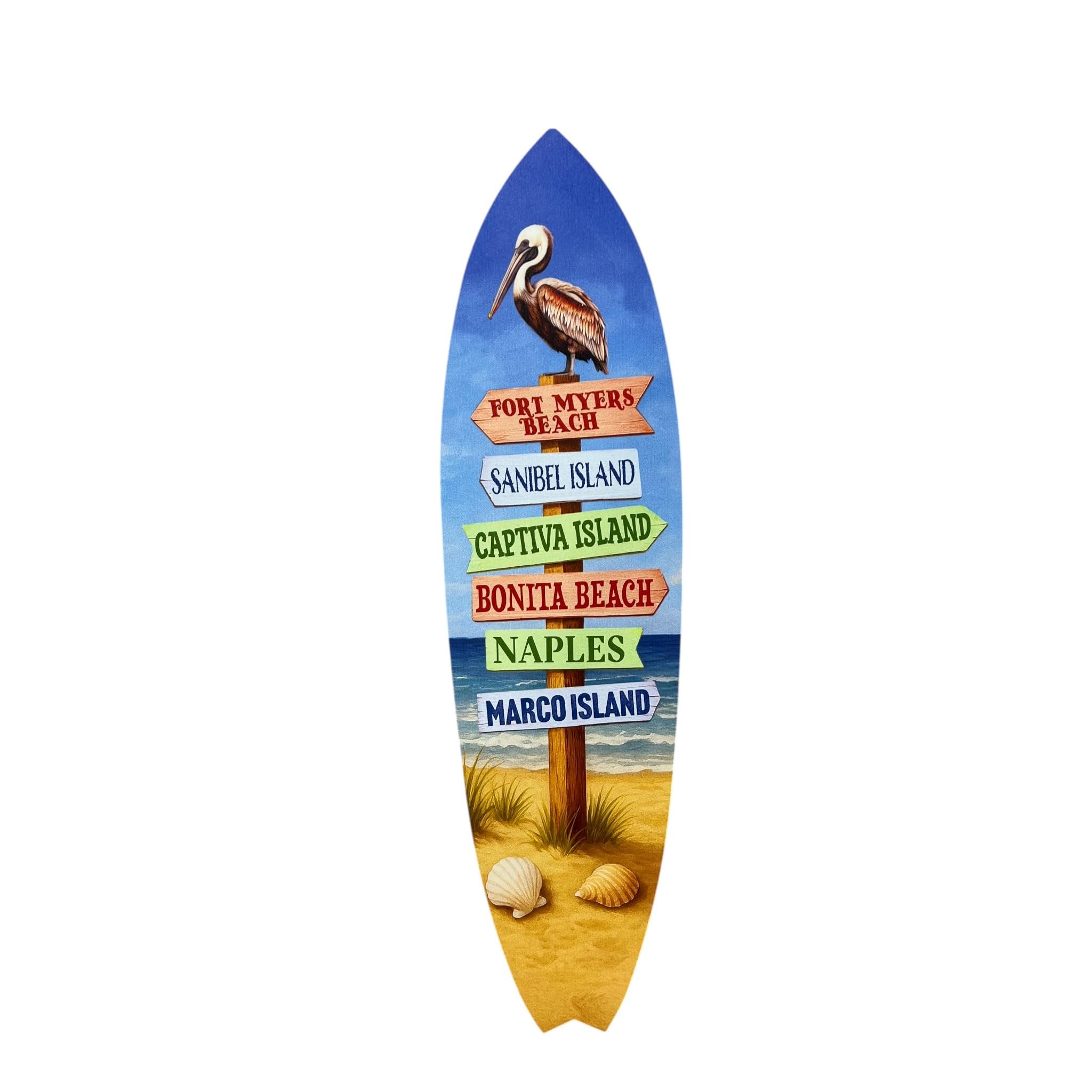 Florida West Coast Surfboard Sign, Gulf Coast Beach Towns, PVC Coastal Decor