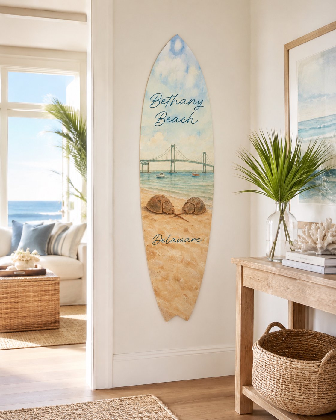 Bethany Beach Delaware Surfboard Wall Art