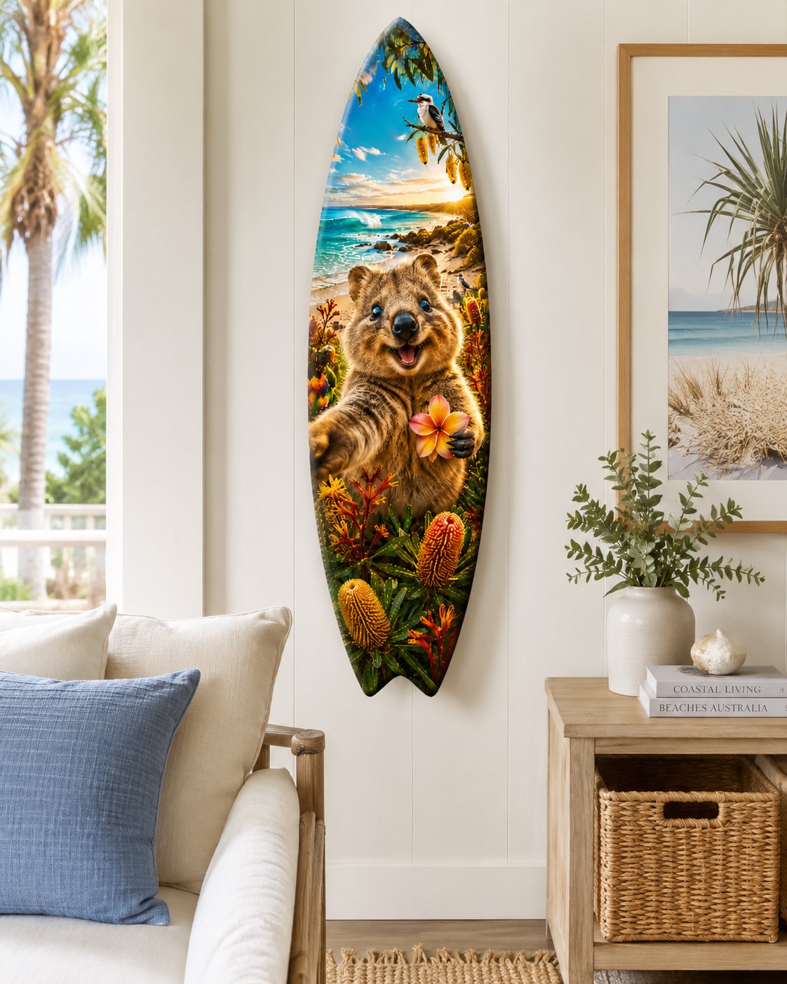 Quokka Surfboard, Decorative Indoor Outdoor