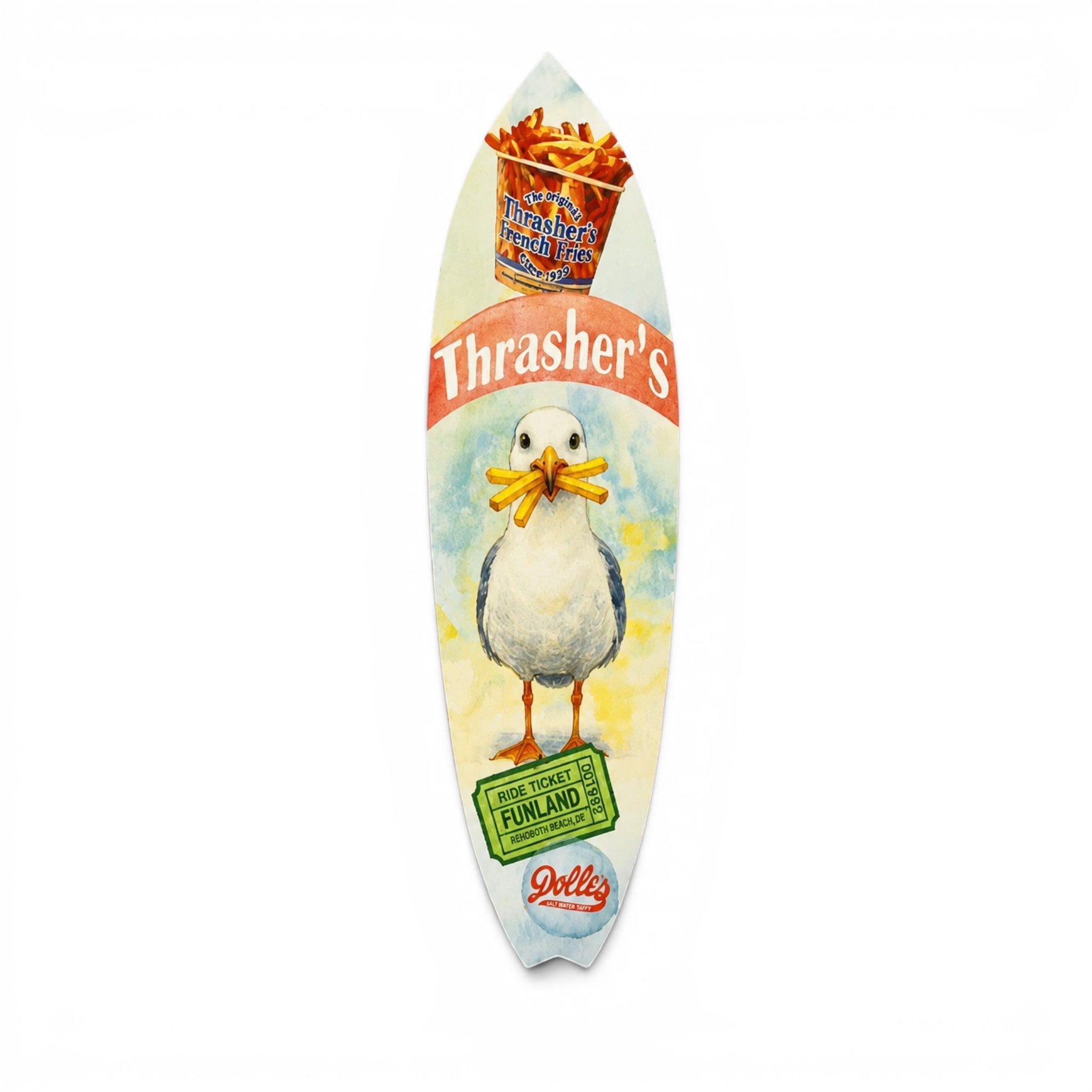 Rehoboth Beach Theme Surfboard Sign, Thrashers