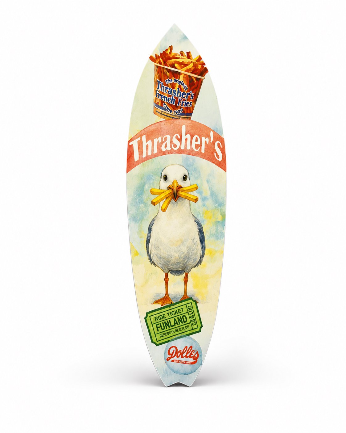Rehoboth Beach Theme Surfboard Sign, Thrashers