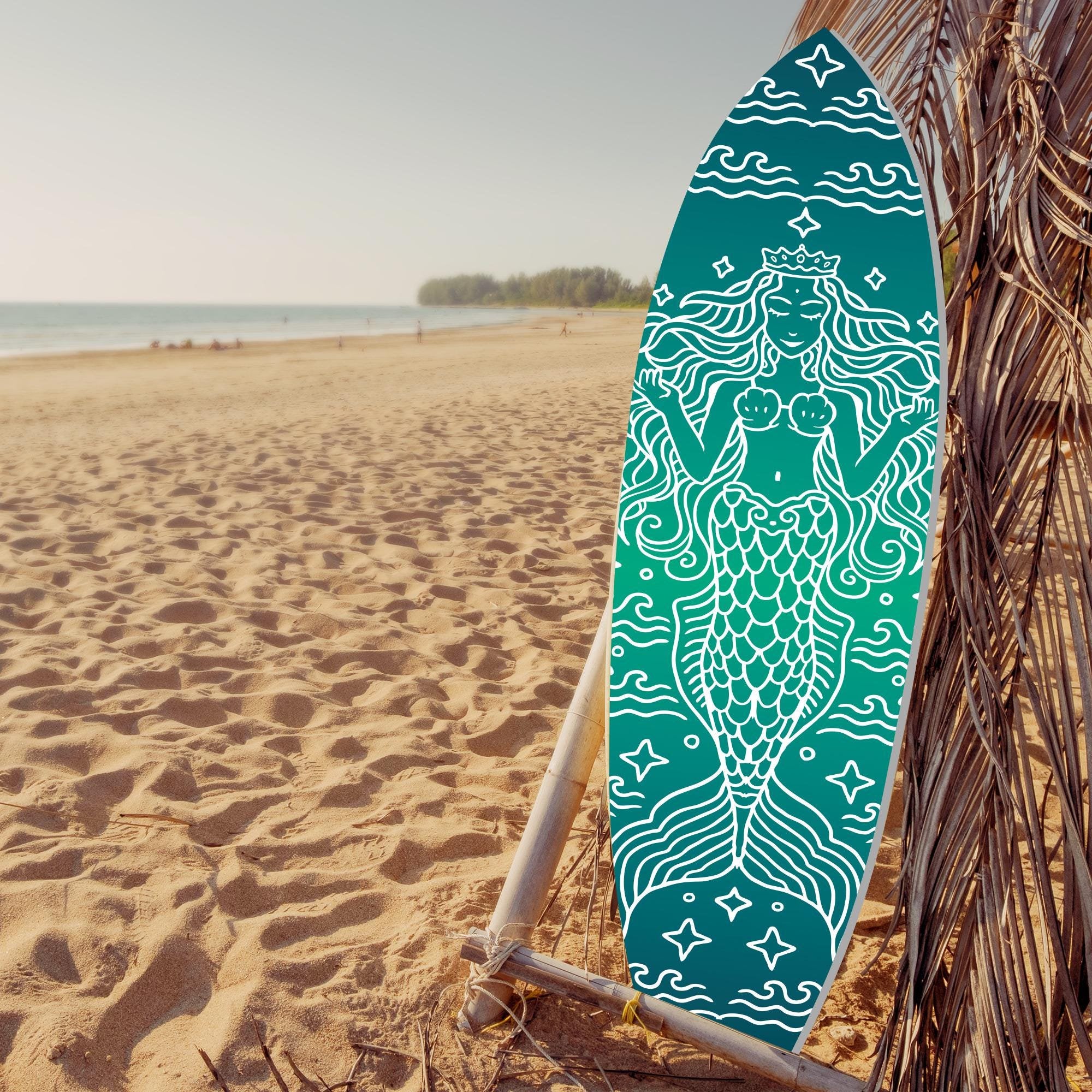 Outdoor Mermaid PVC Surfboard Wall Decor