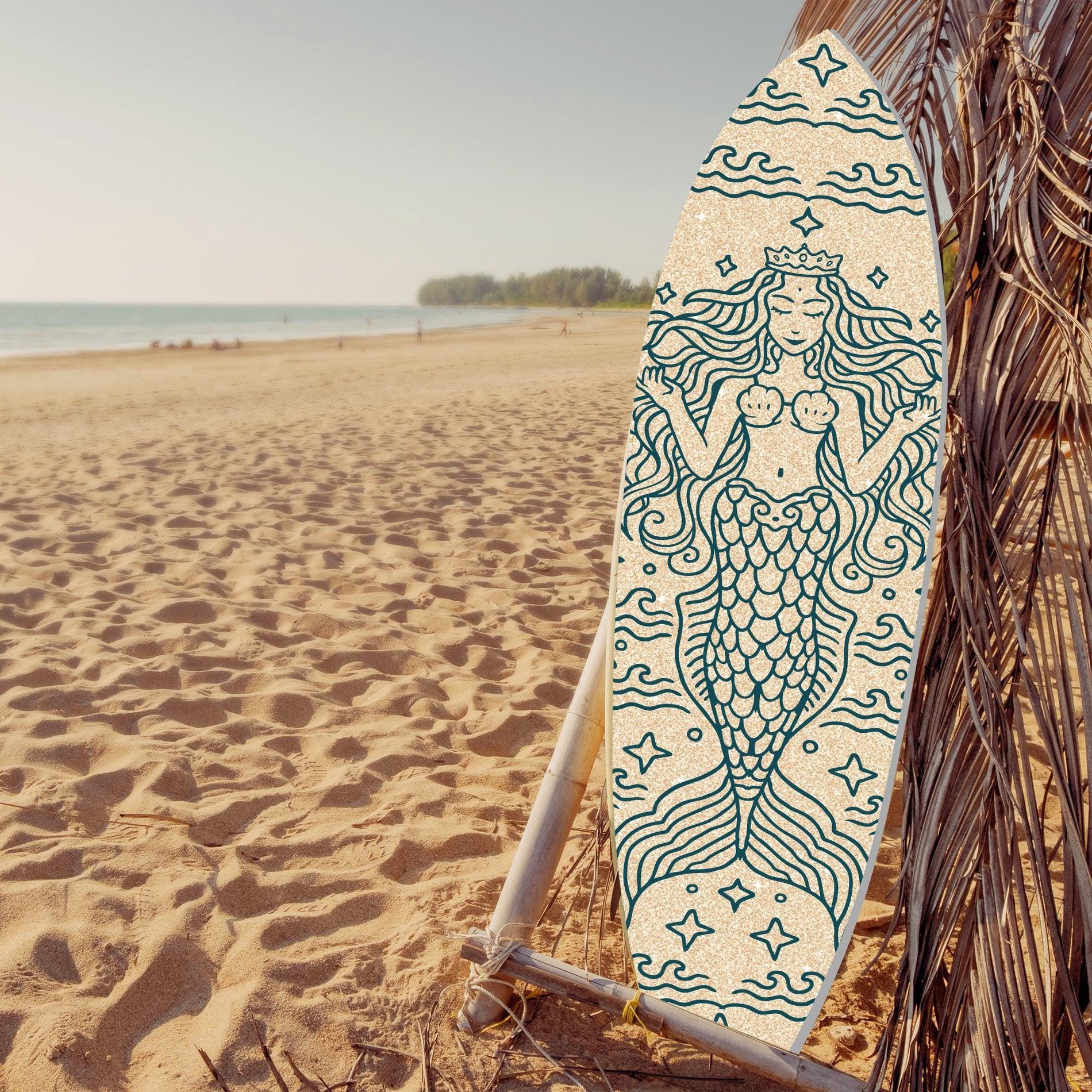 Outdoor Mermaid PVC Surfboard Wall Decor