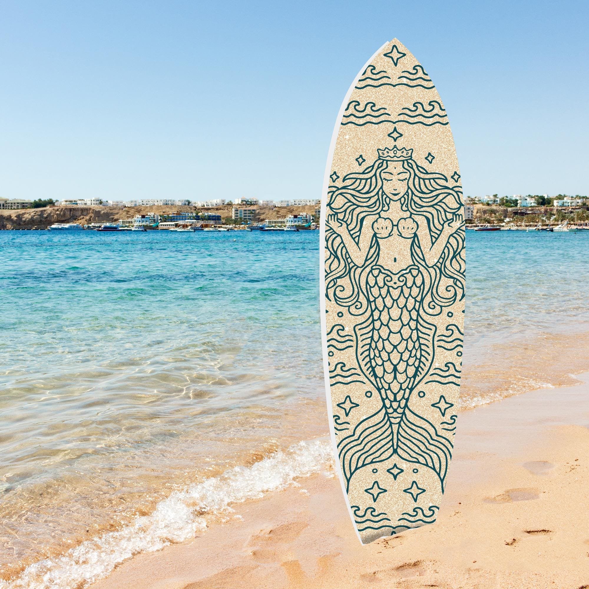 Outdoor Mermaid PVC Surfboard Wall Decor