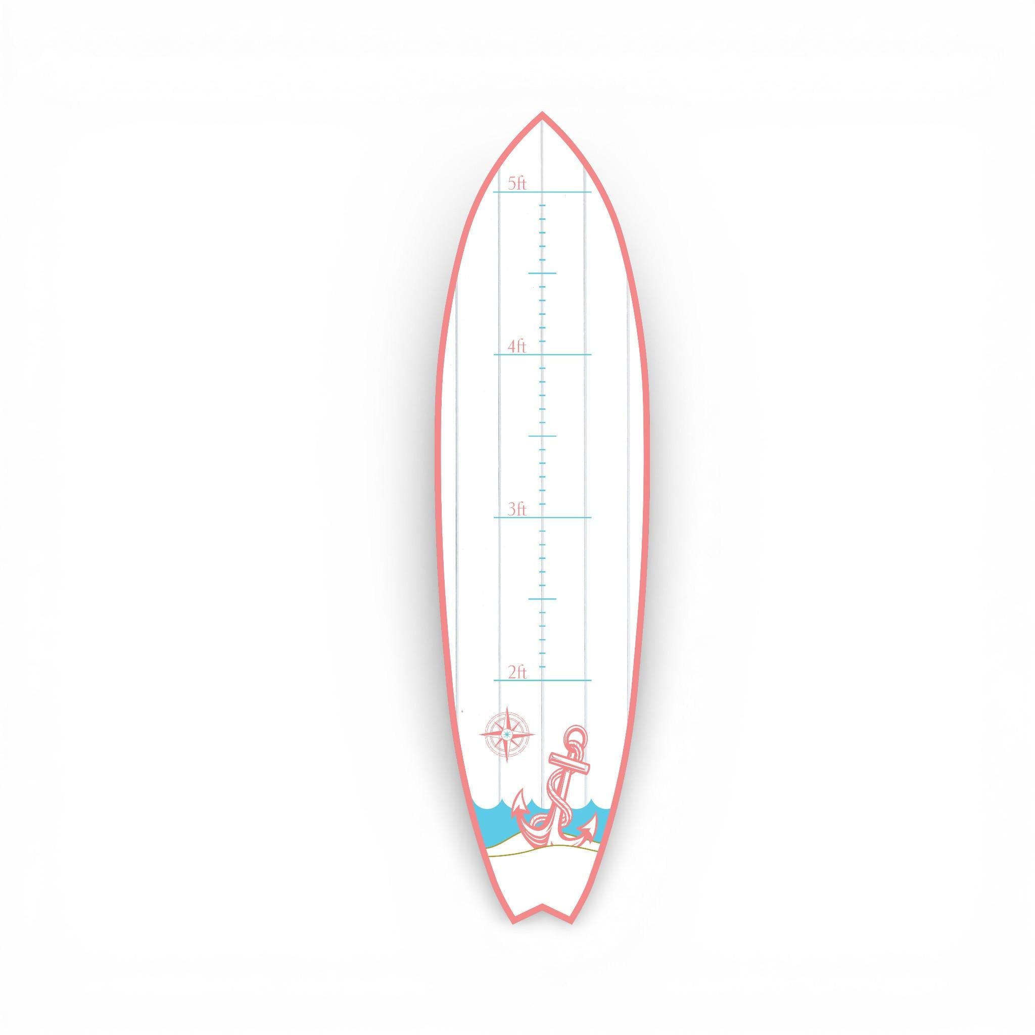 Surfboard Growth Chart for Kids, Beach Height Chart, Nautical Nursery Wall Decor, Personalized Growth Chart, Coastal Baby Gift
