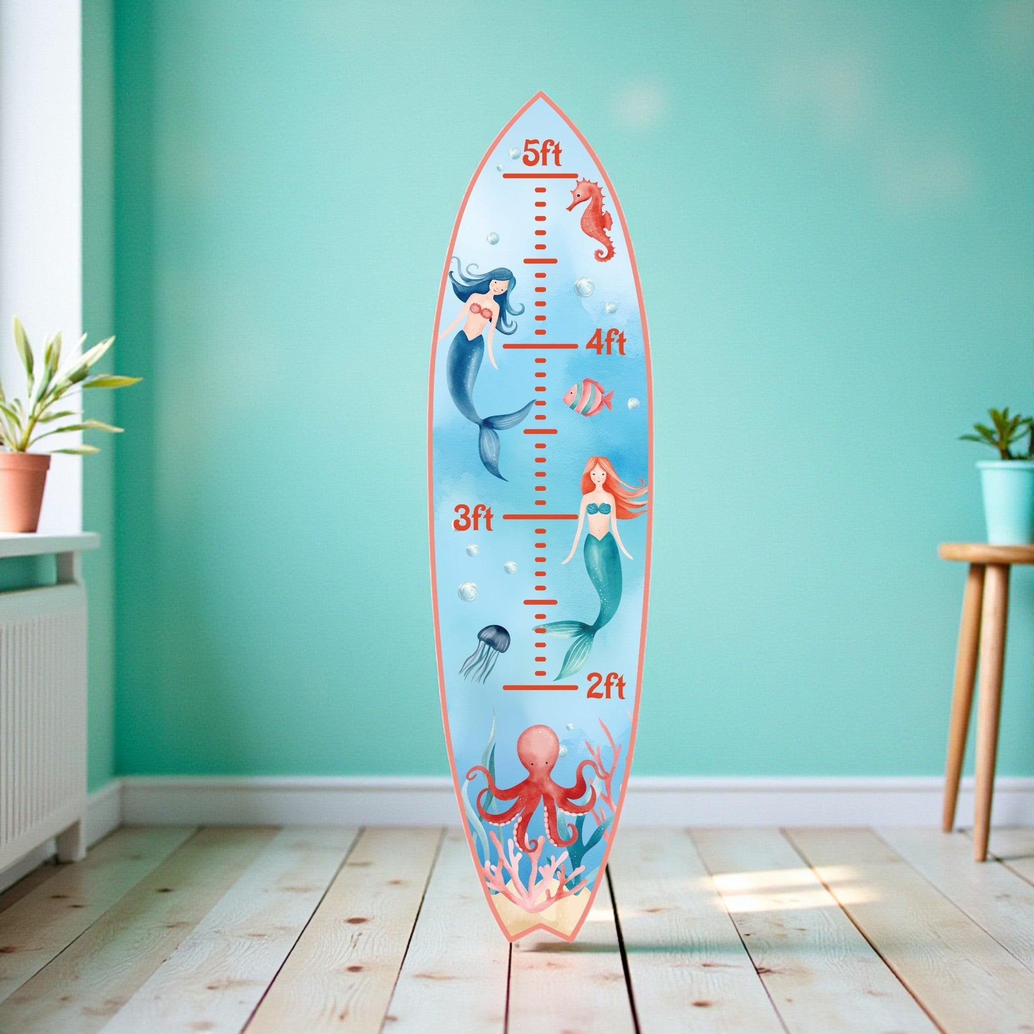 Growth Chart and Height Tracker, Mermaid Theme
