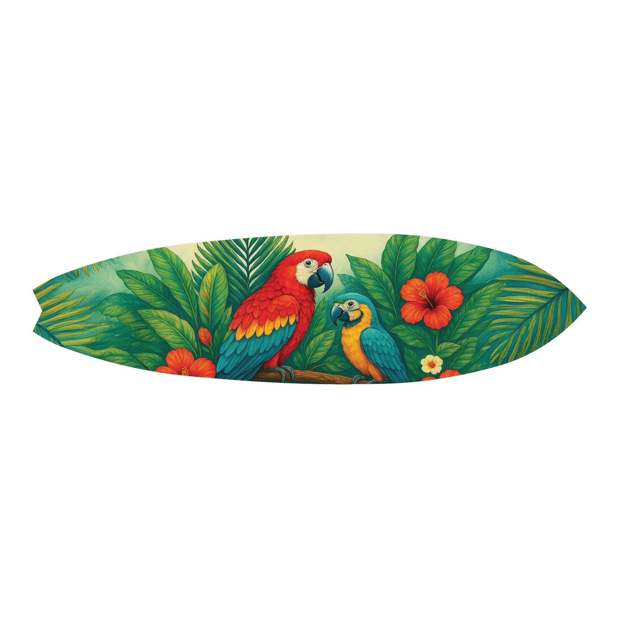 Tropical Parrot Surfboard Wall Art | JennyGems | Indoor & Outdoor Décor