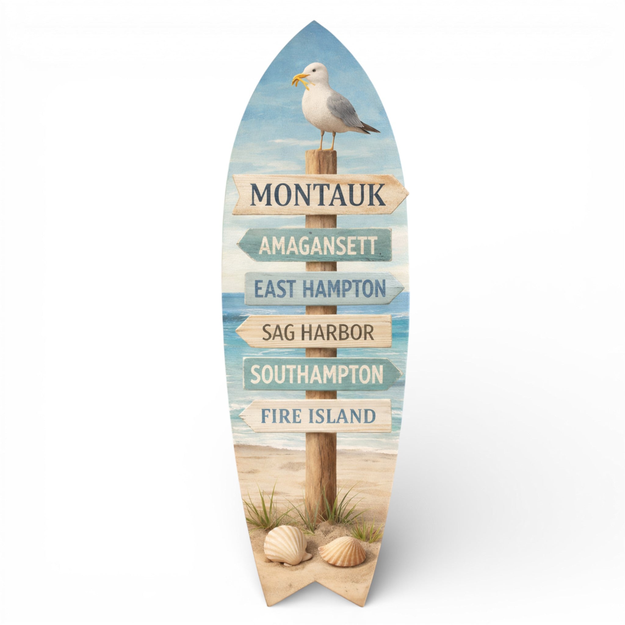 Montauk Surfboard Sign – Long Island Coastal Directional Decor