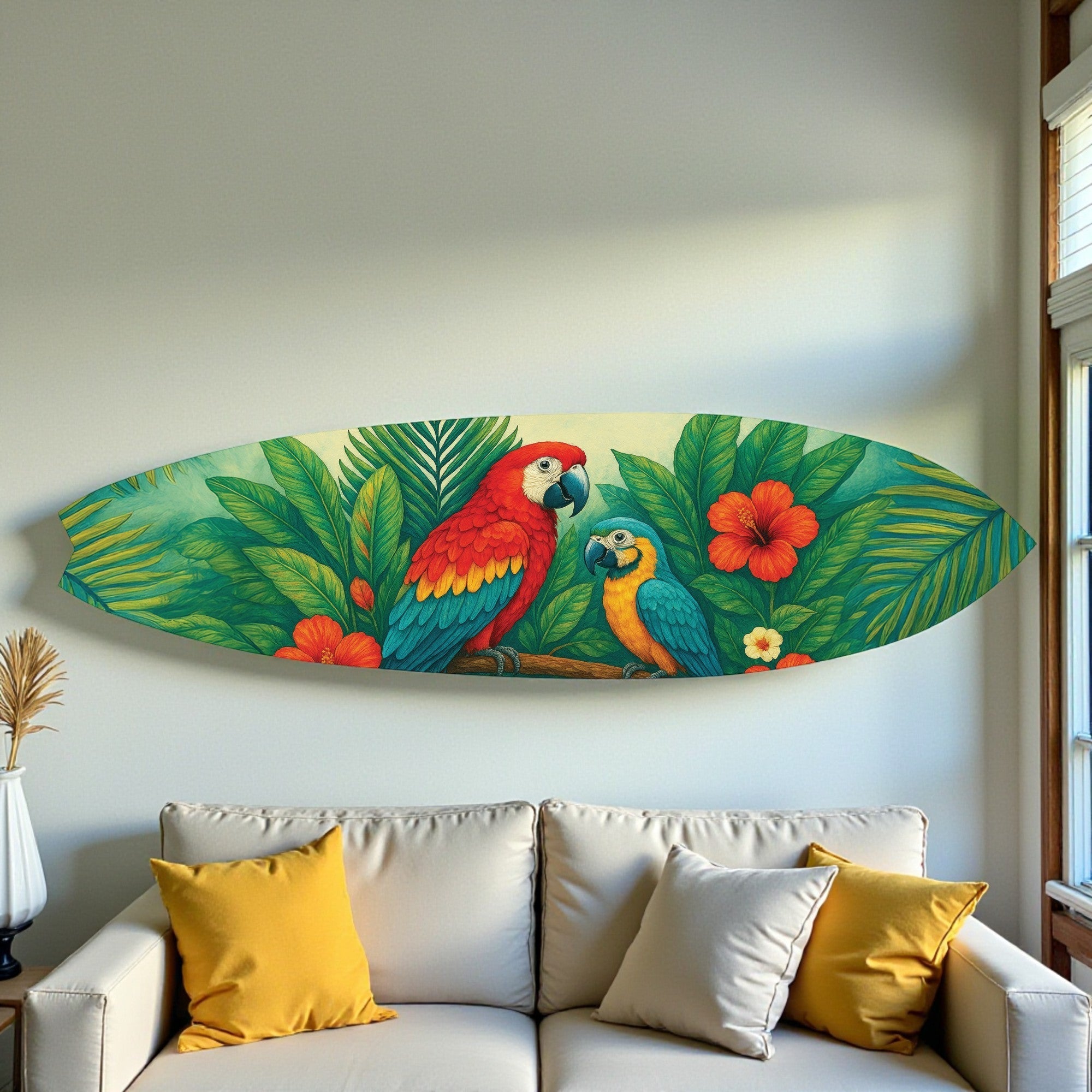Tropical Parrot Surfboard - Surfboard Life